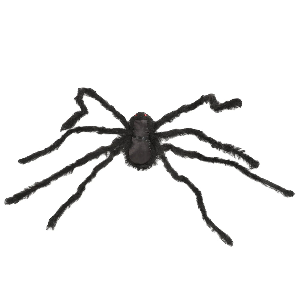 Side view of the 75cm black spider decorations four-pack, showing its profile and visible construction details.