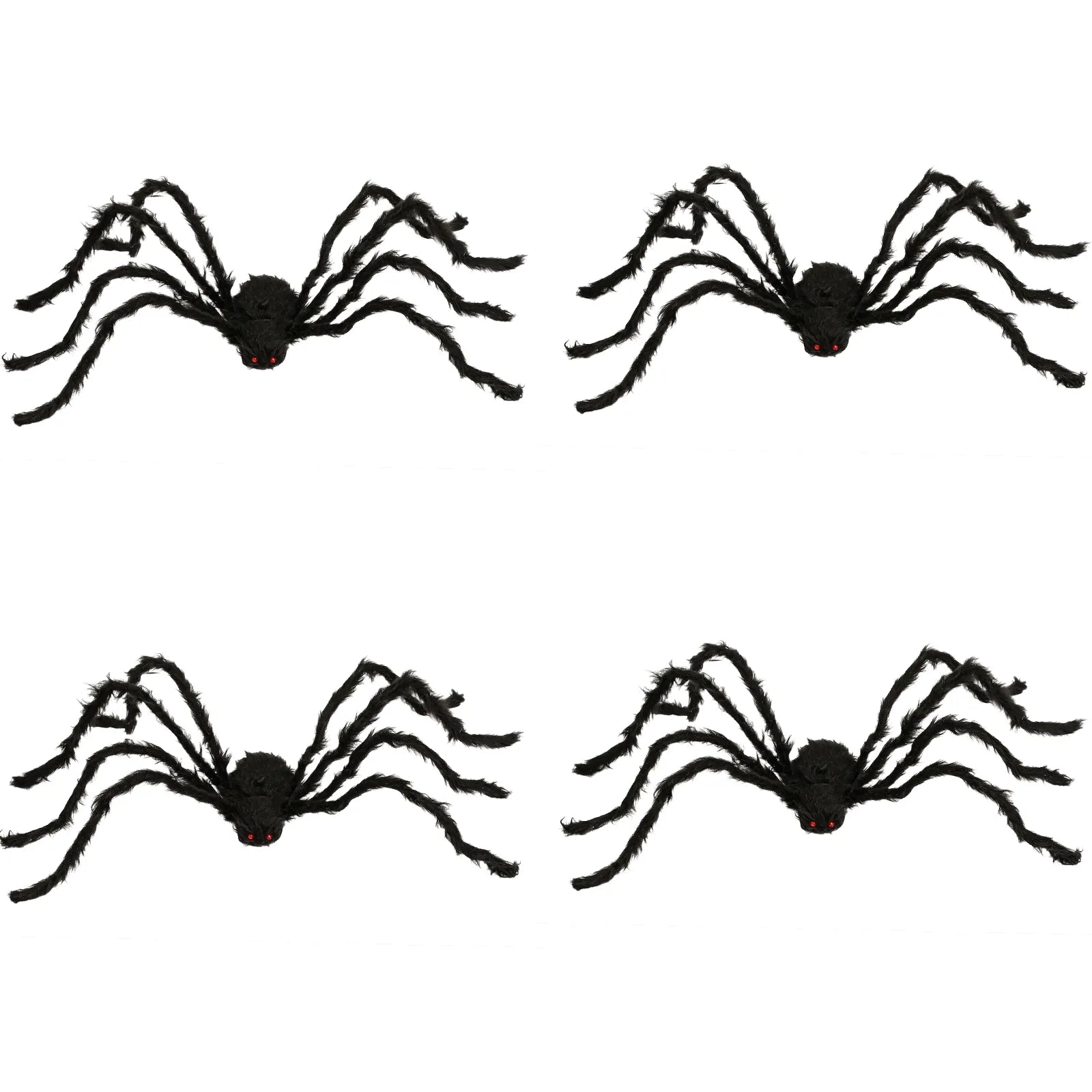 Styled view of the 75cm black spider decorations four-pack, showing how the item appears in use.