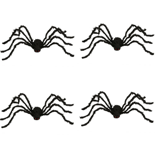 Styled view of the 75cm black spider decorations four-pack, showing how the item appears in use.