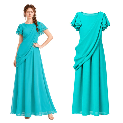 Adult Lady Liberty turquoise gown alternate view