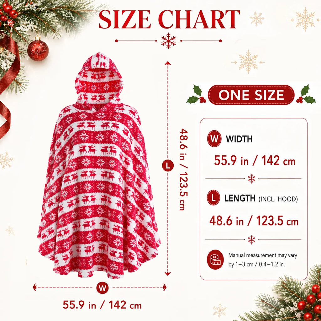 Adult Christmas wearable blanket one-size measurements