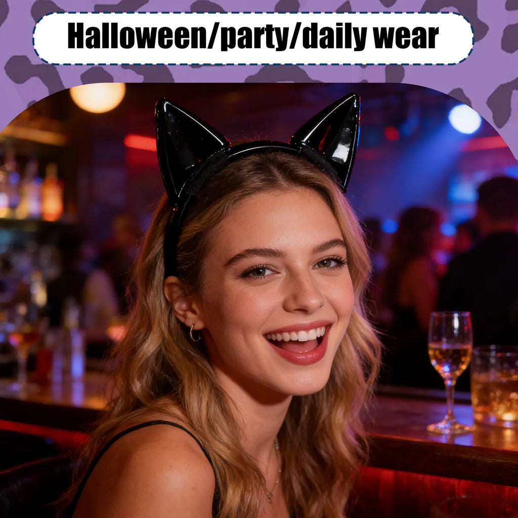 Feature graphic for the black cat ear headband, highlighting visible design details and intended use.
