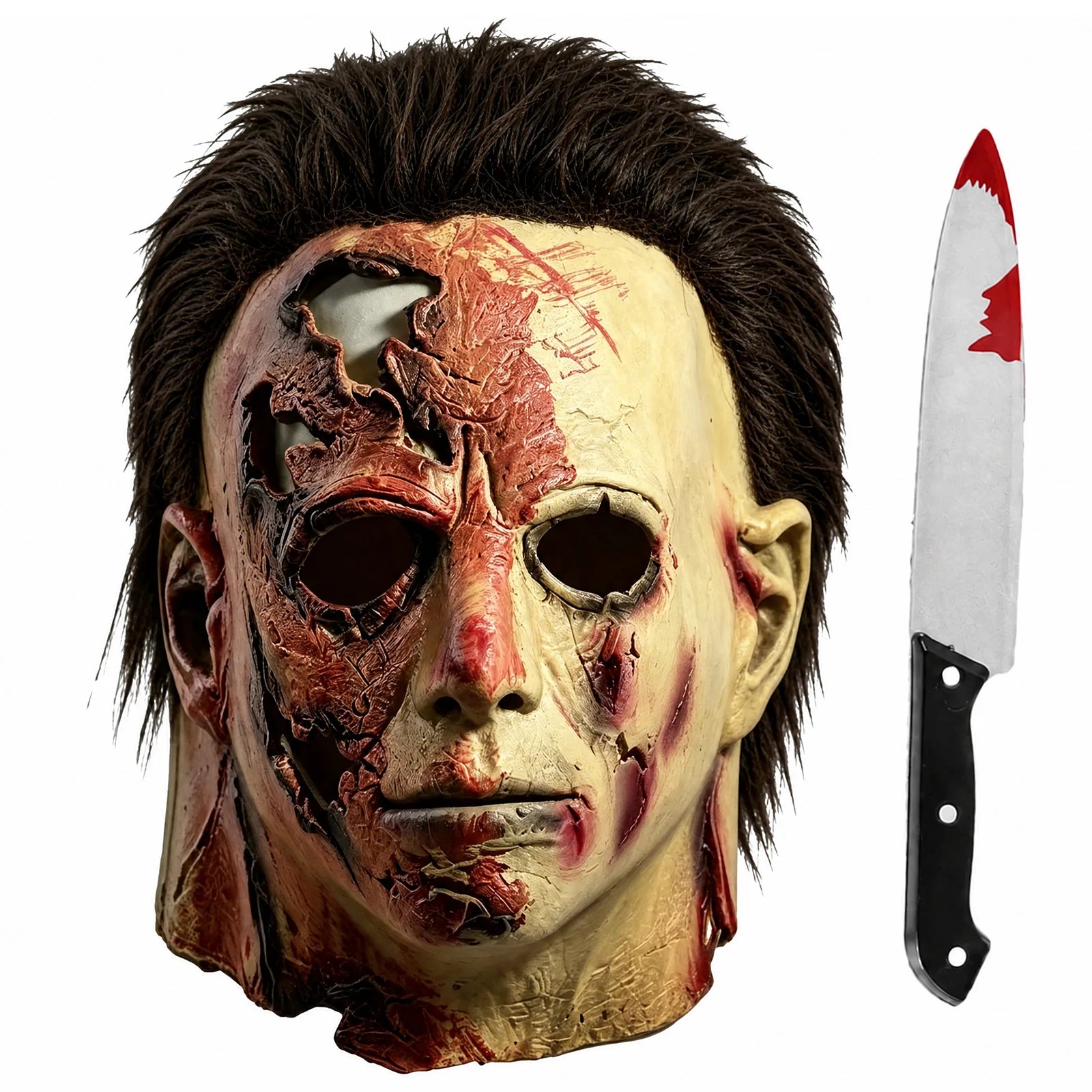 Bloody Slasher Mask & Prop Knife Set, front product view