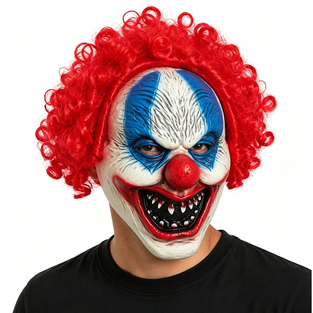 Blue-Eyed Red Hair Clown Mask, front product view