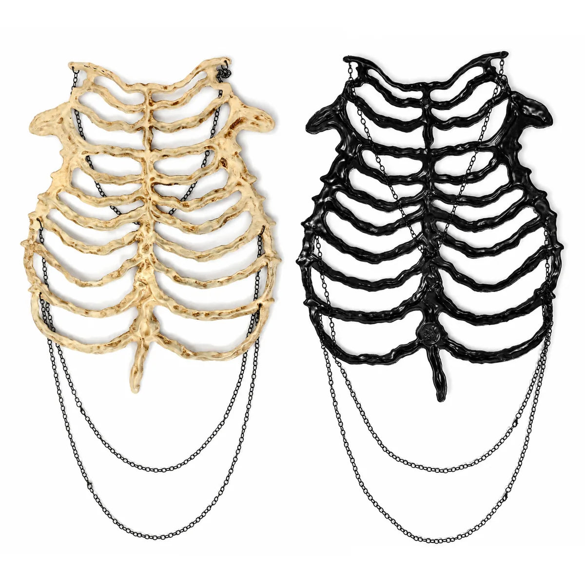 Back view of the bone skeleton chest armor, showing the rear shape and visible construction.