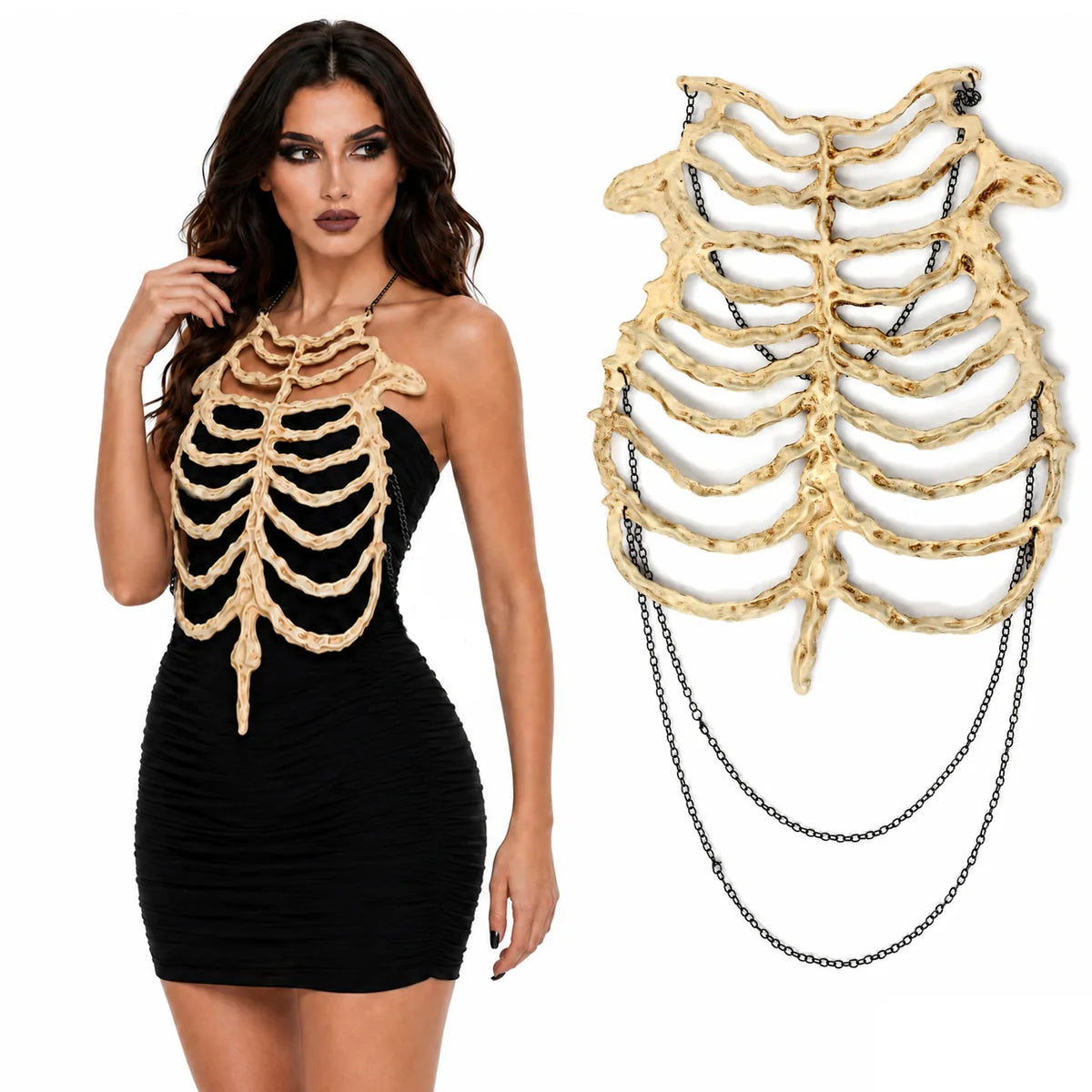 Styled view of the bone skeleton chest armor, showing how the item appears in use.