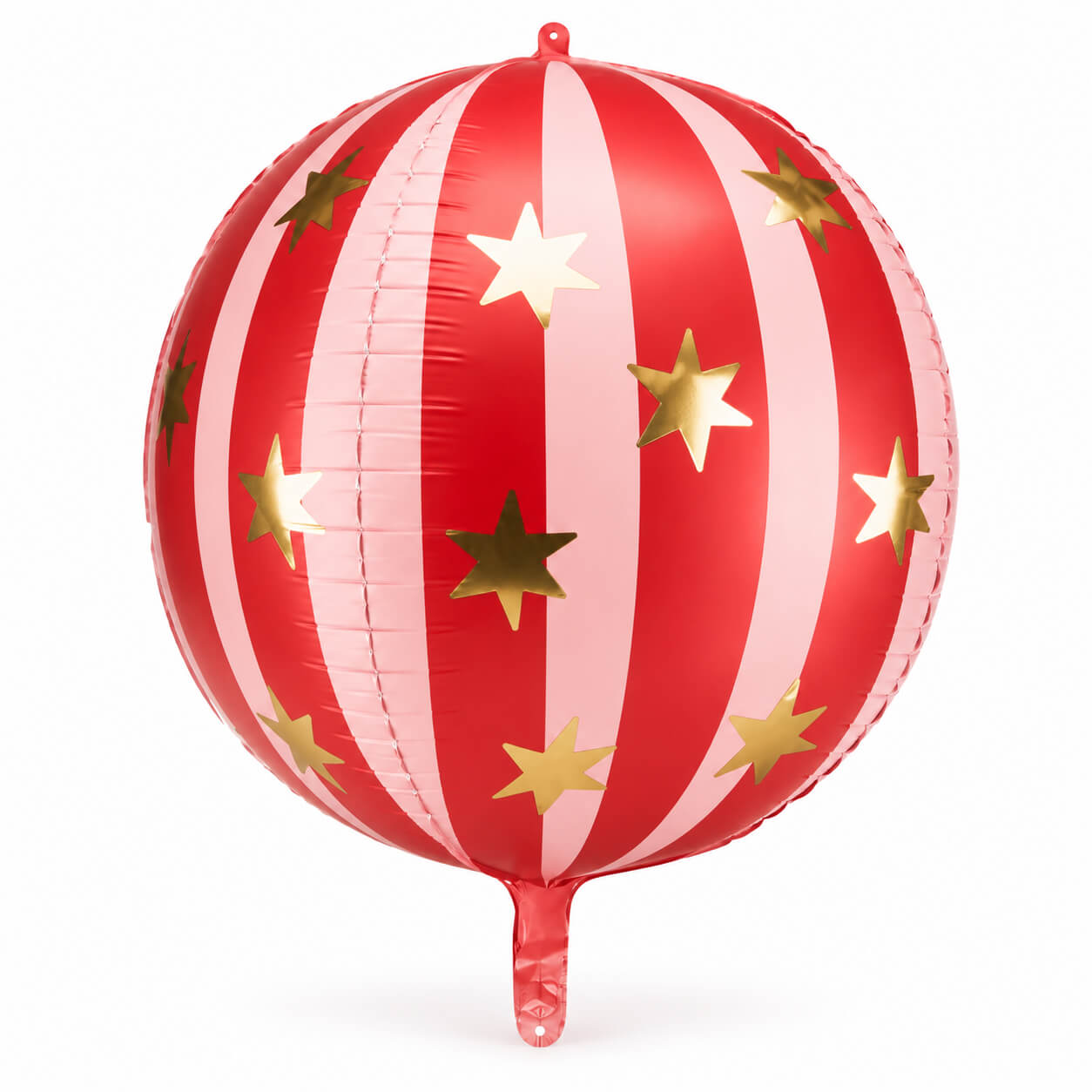 red striped circus foil balloon with gold stars, kids birthday party decoration balloon