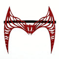 Front view of the crimson witch crown headpiece, showing its overall shape and visible design.