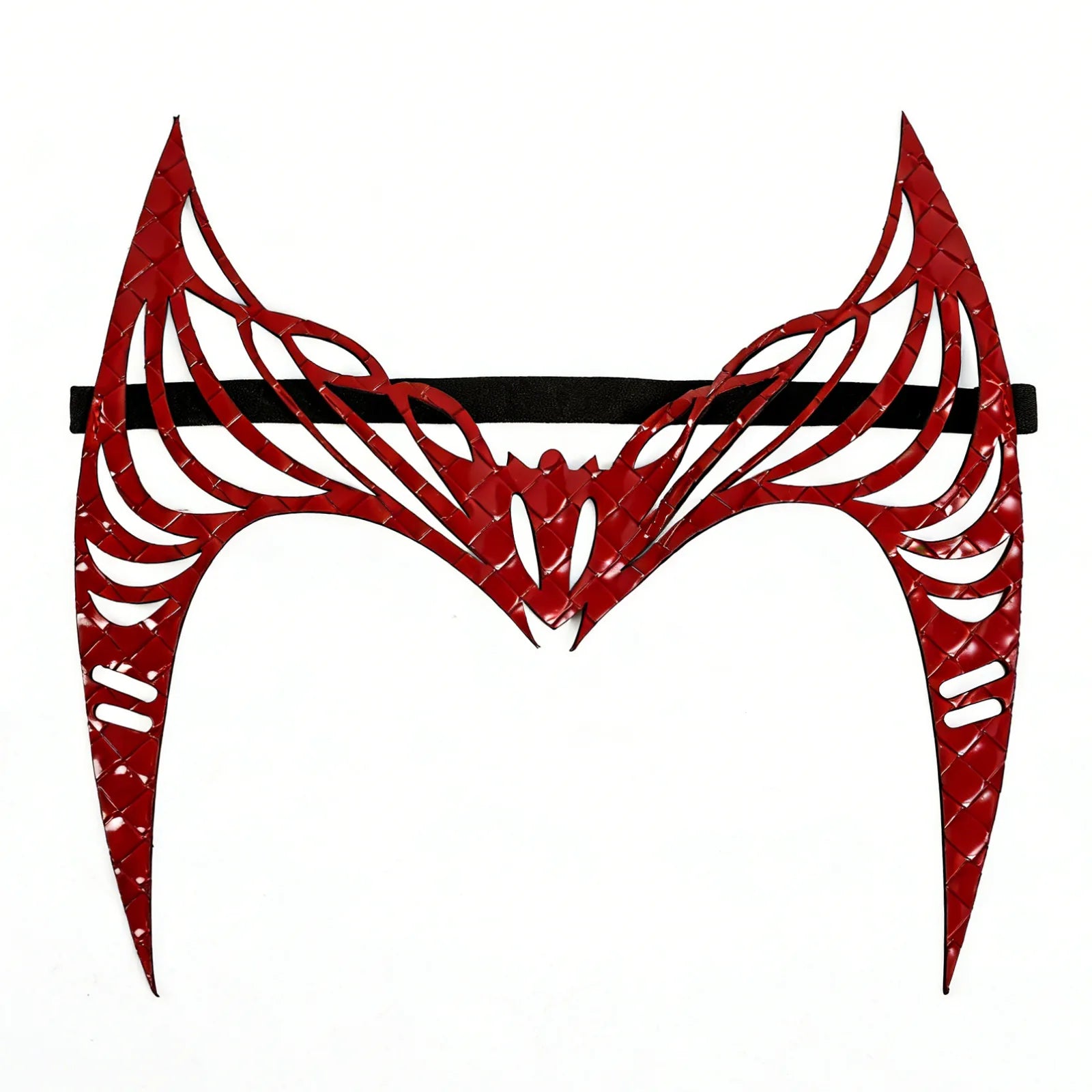 Front view of the crimson witch crown headpiece, showing its overall shape and visible design.