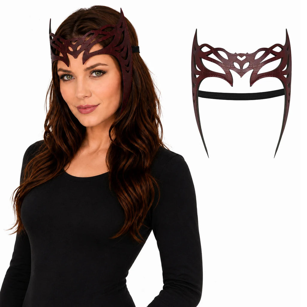 Crimson Witch Crown Headpiece, front product view