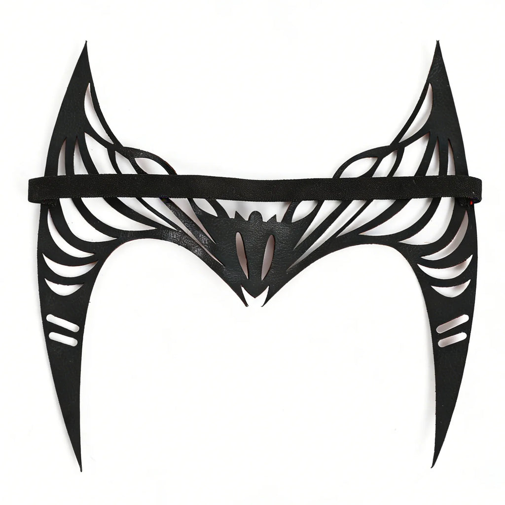 Multiple-angle view of the crimson witch crown headpiece, showing its shape from different sides.