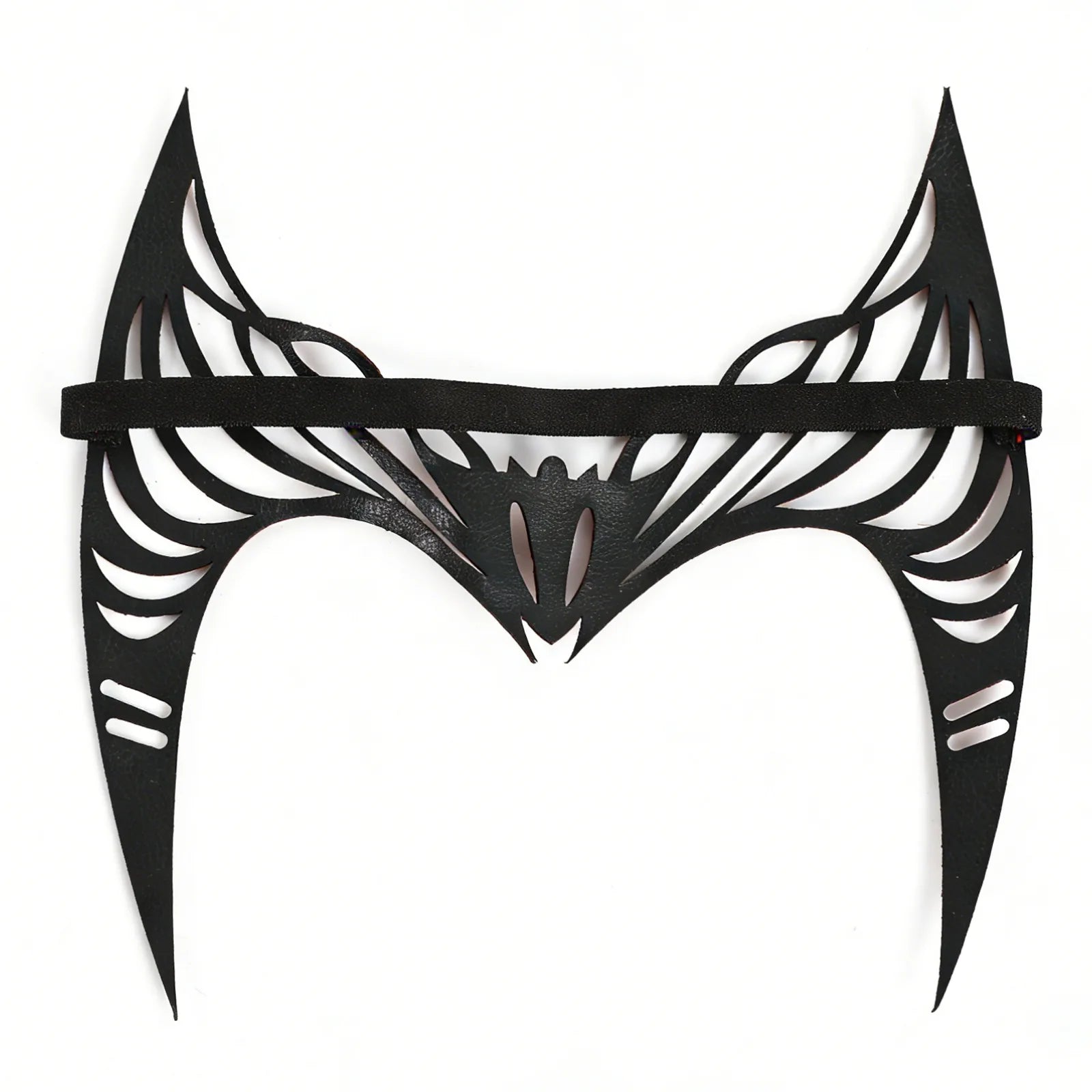 Multiple-angle view of the crimson witch crown headpiece, showing its shape from different sides.