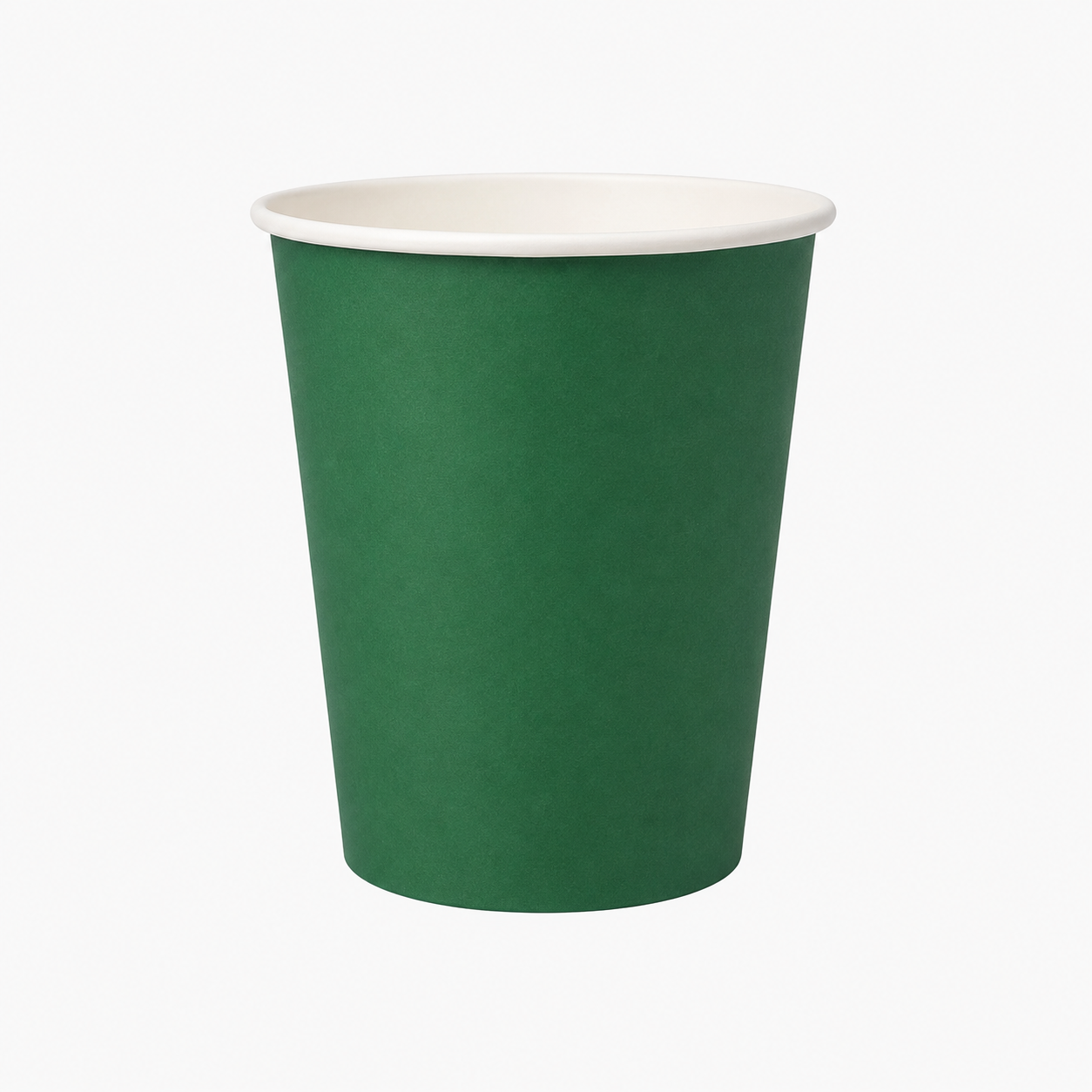 Dark green disposable paper cup with white rim for Halloween, witch party, birthday, and themed party table decorations.