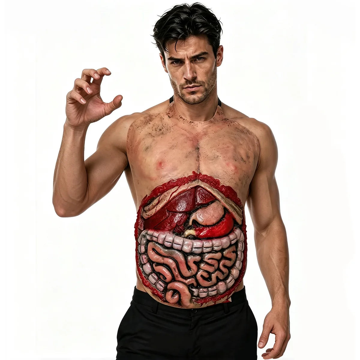 Styled view of the exposed organ belly costume prop style c, showing how the item appears in use.