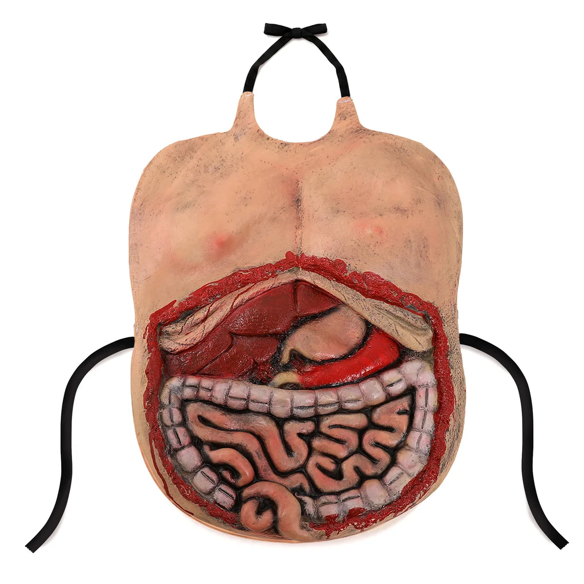 Multiple-angle view of the exposed organ belly costume prop style c, showing its shape from different sides.