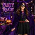Girls purple cloak Halloween party costume for magical dress up and trick or treat