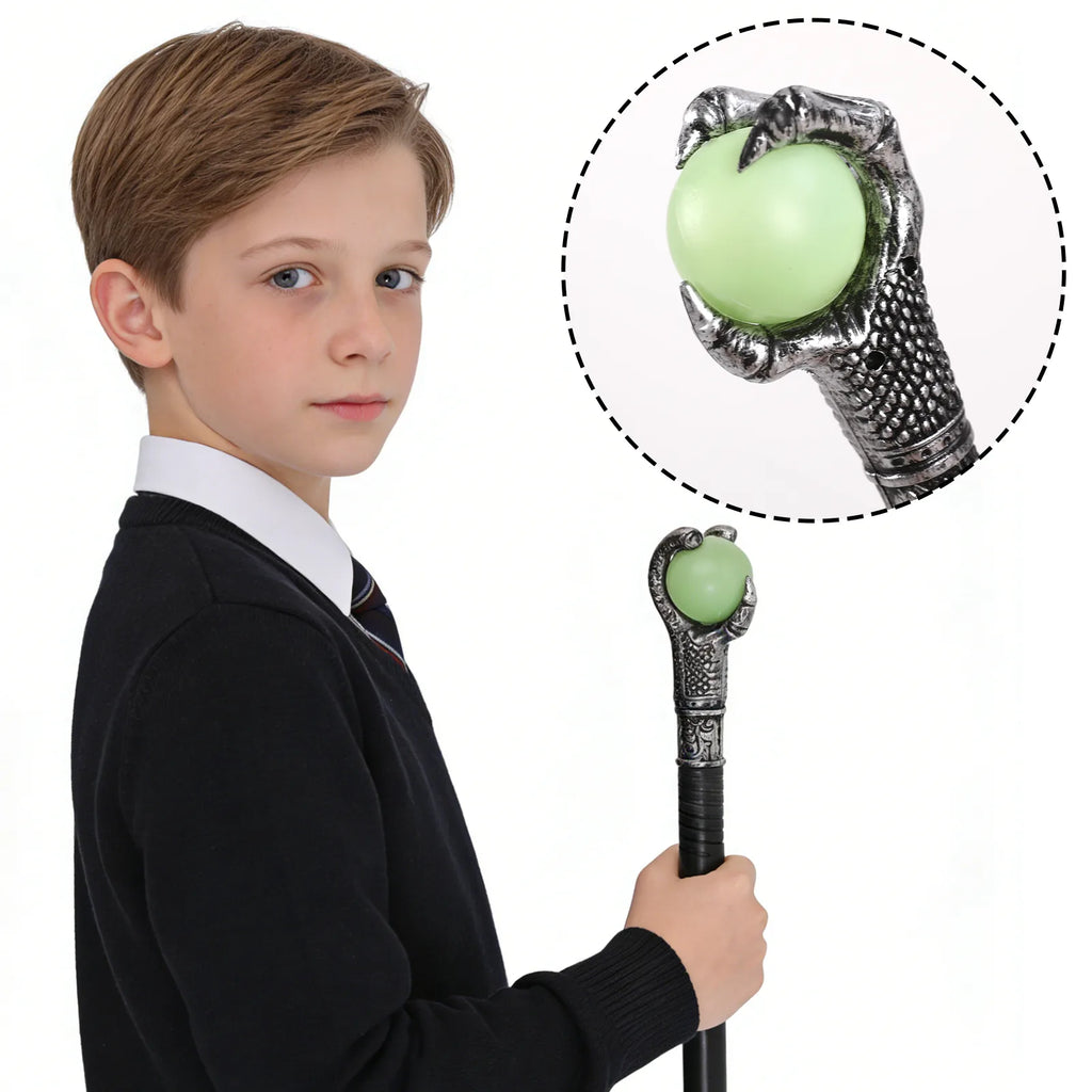 Back view of the glow in the dark eagle claw wand, showing the rear shape and visible construction.