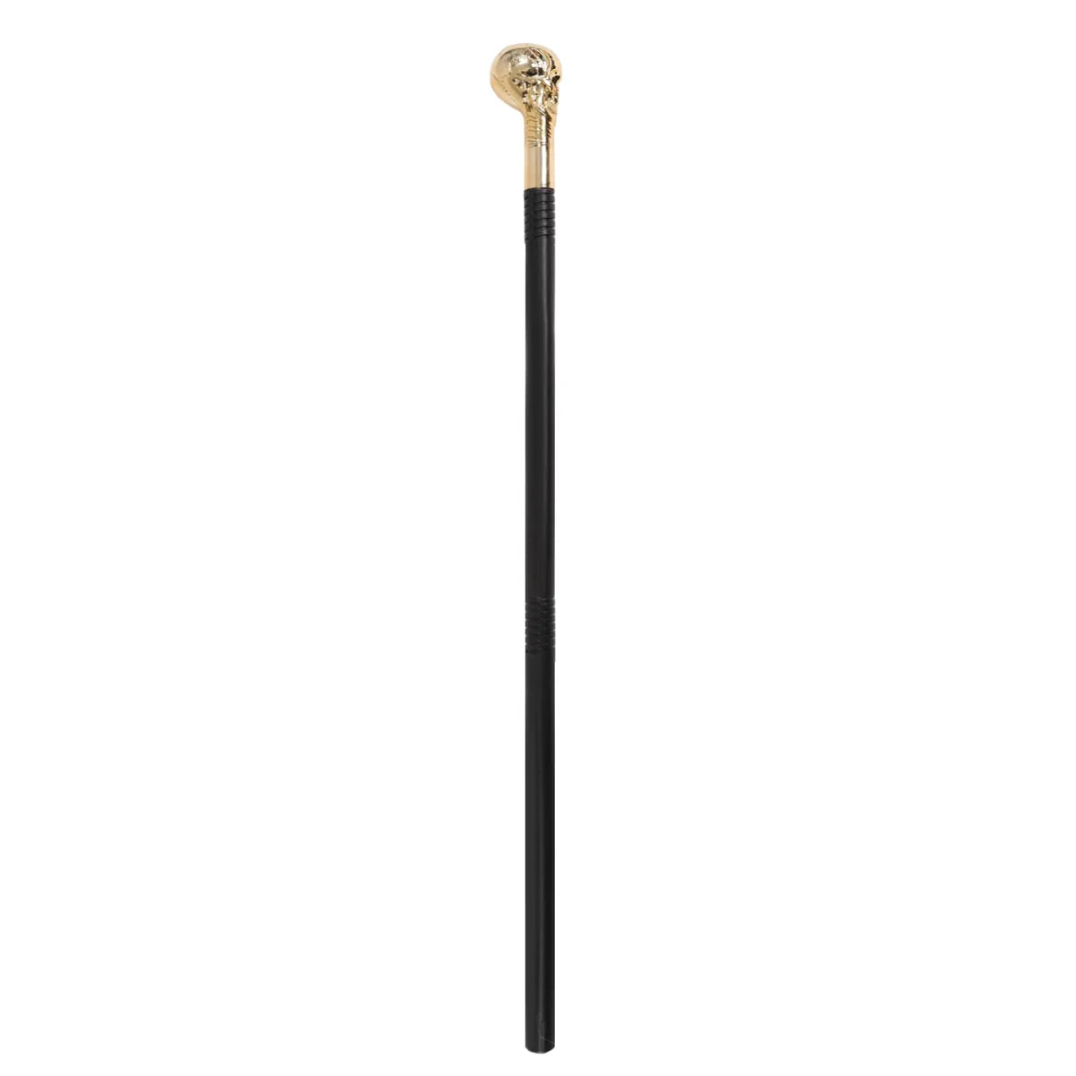 Multiple-angle view of the gold skull costume scepter, showing its shape from different sides.