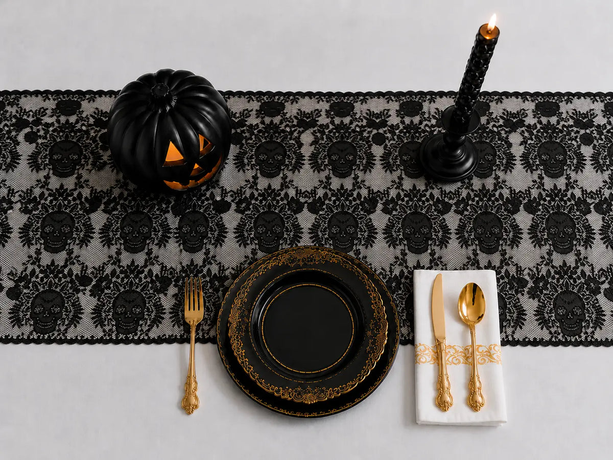 Gothic Halloween table and room styling