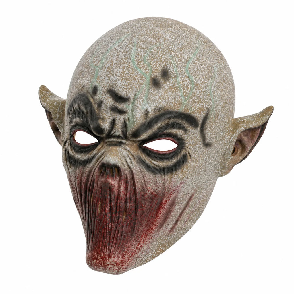 Gray Mouthless Alien Mask, front product view