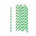 Green and white striped paper straws for witch party, Halloween, birthday, and themed party drink decorations.