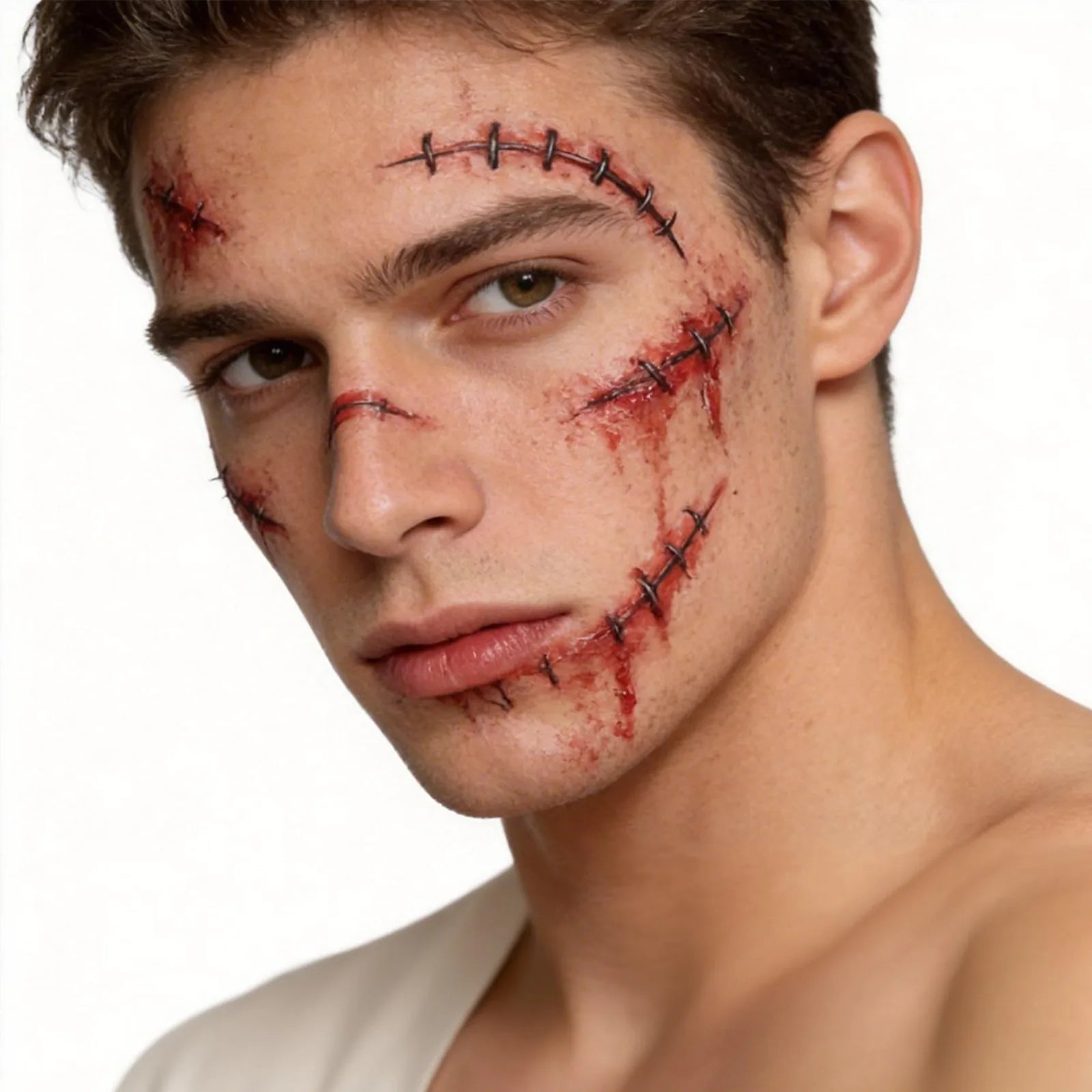 Styled view of the halloween scar temporary tattoos 10 sheets, showing how the item appears in use.