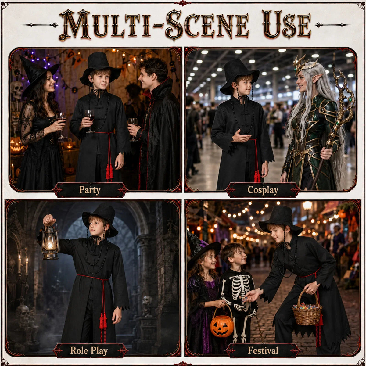 Kids demon hunter costume styled for stage and party scenes.