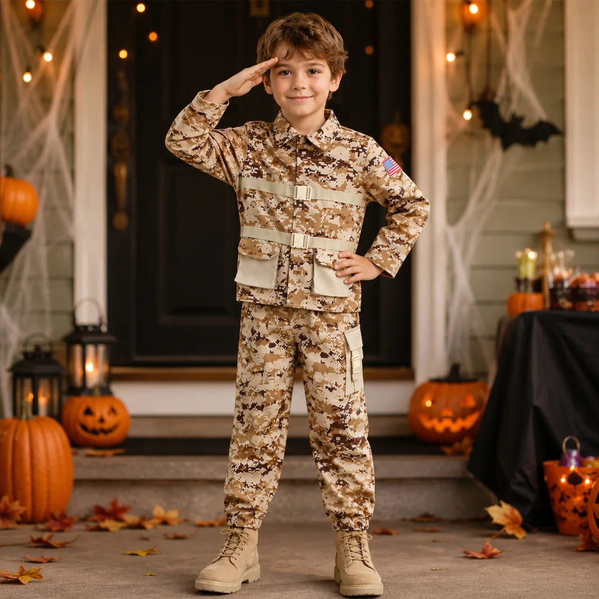 Child desert camo costume for Halloween dress up