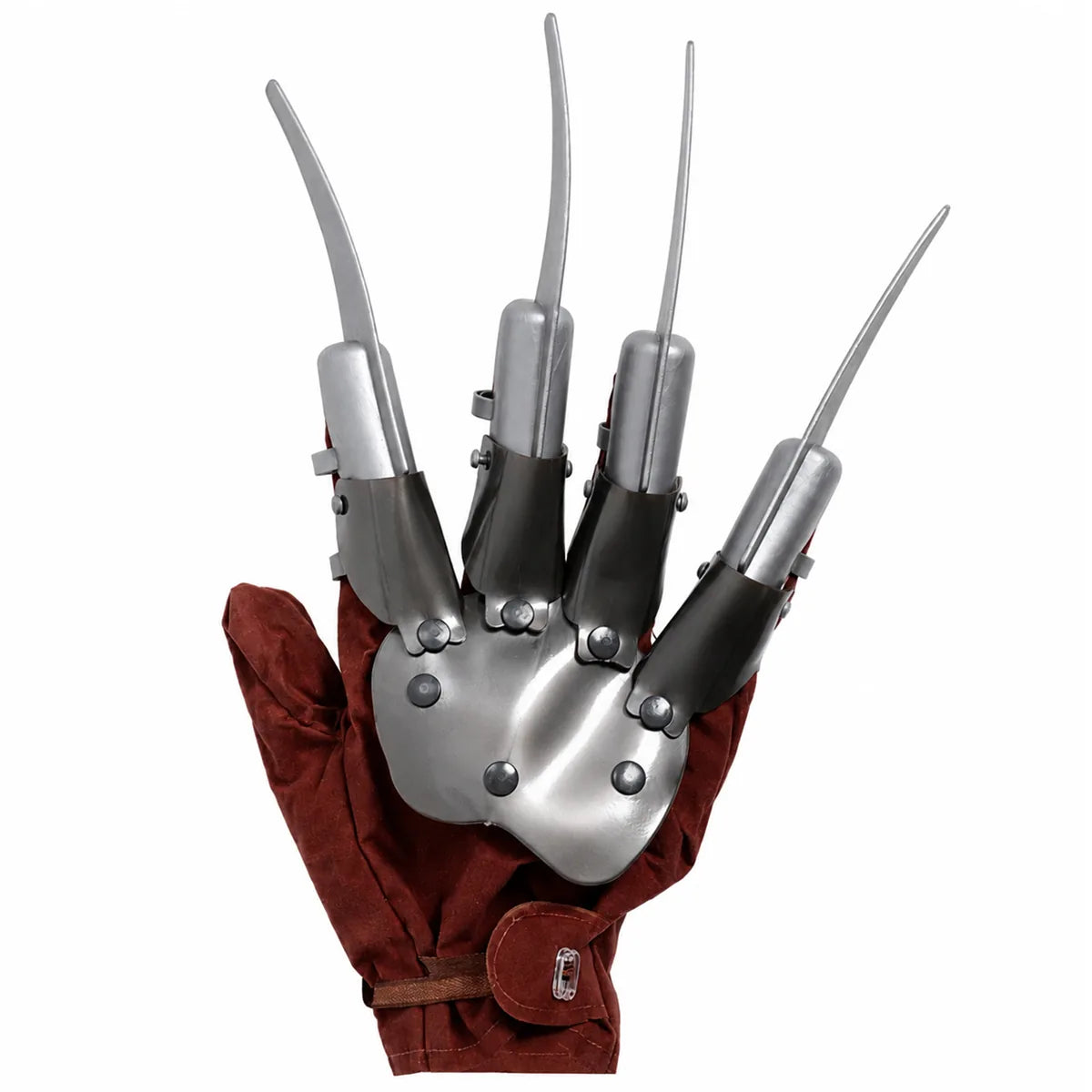 Front view of the kids horror claw glove, showing its overall shape and visible design.