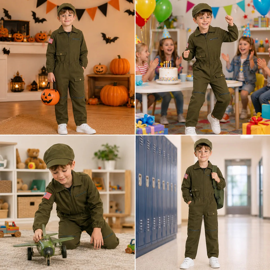 Kids pilot costume for parties school and imaginative play