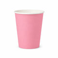 Light pink disposable paper cup with white rim for birthday, bridal shower, bachelorette, girls night, and themed party tableware.