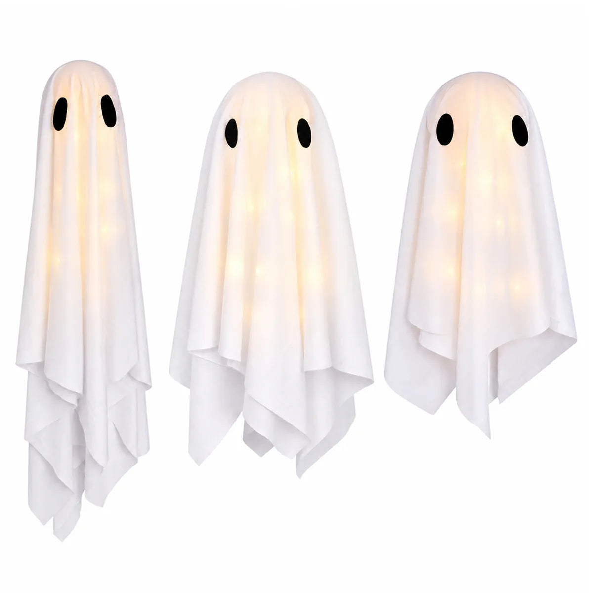 Styled view of the light up ghost hanging set, showing how the item appears in use.