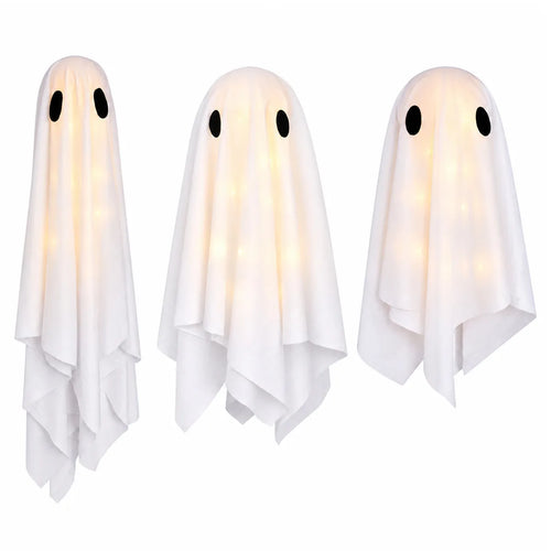 Styled view of the light up ghost hanging set, showing how the item appears in use.