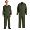 Men’s army green horror coveralls costume shown from the front.