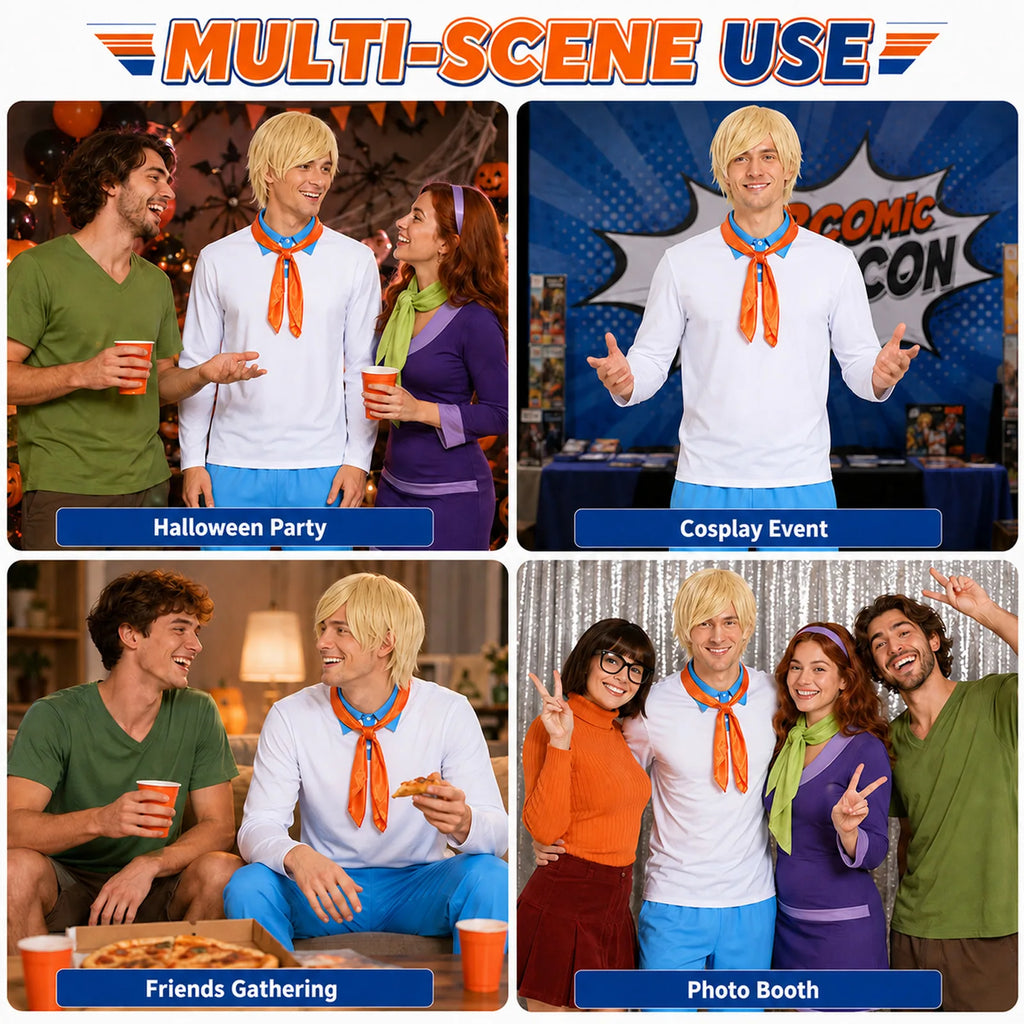 Men's mystery solver costume in party scenes