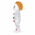 Back view of the orange hair horror clown figurine, showing the rear shape and visible construction.