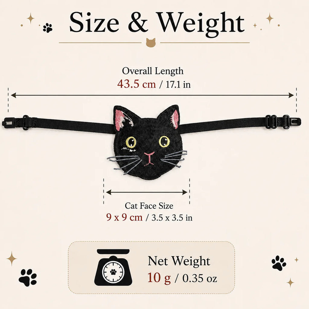 Dimension chart for the owl embroidered necktie, showing the listed product measurements and scale.