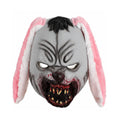 Front view of the pink ear bloody rabbit mask, showing its overall shape and visible design.