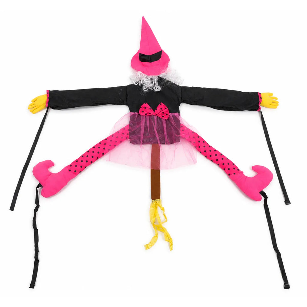Front view of the pink princess tree hugging witch, showing its overall shape and visible design.