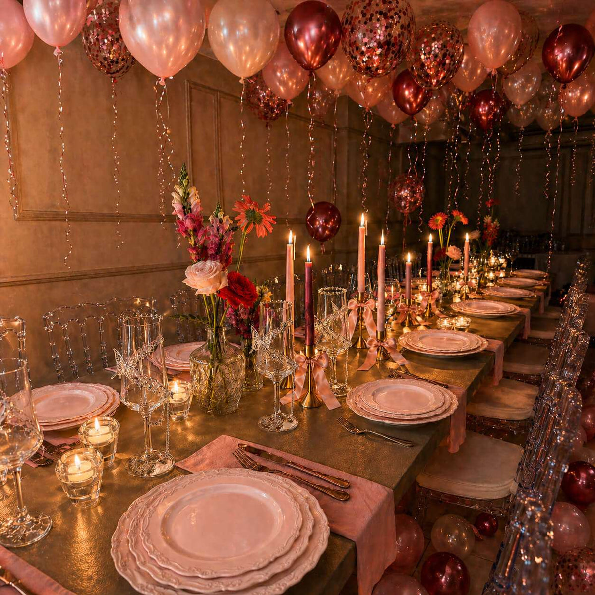Pink Halloween party styling