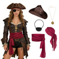 Front view of the pirate costume accessories set, showing its overall shape and visible design.
