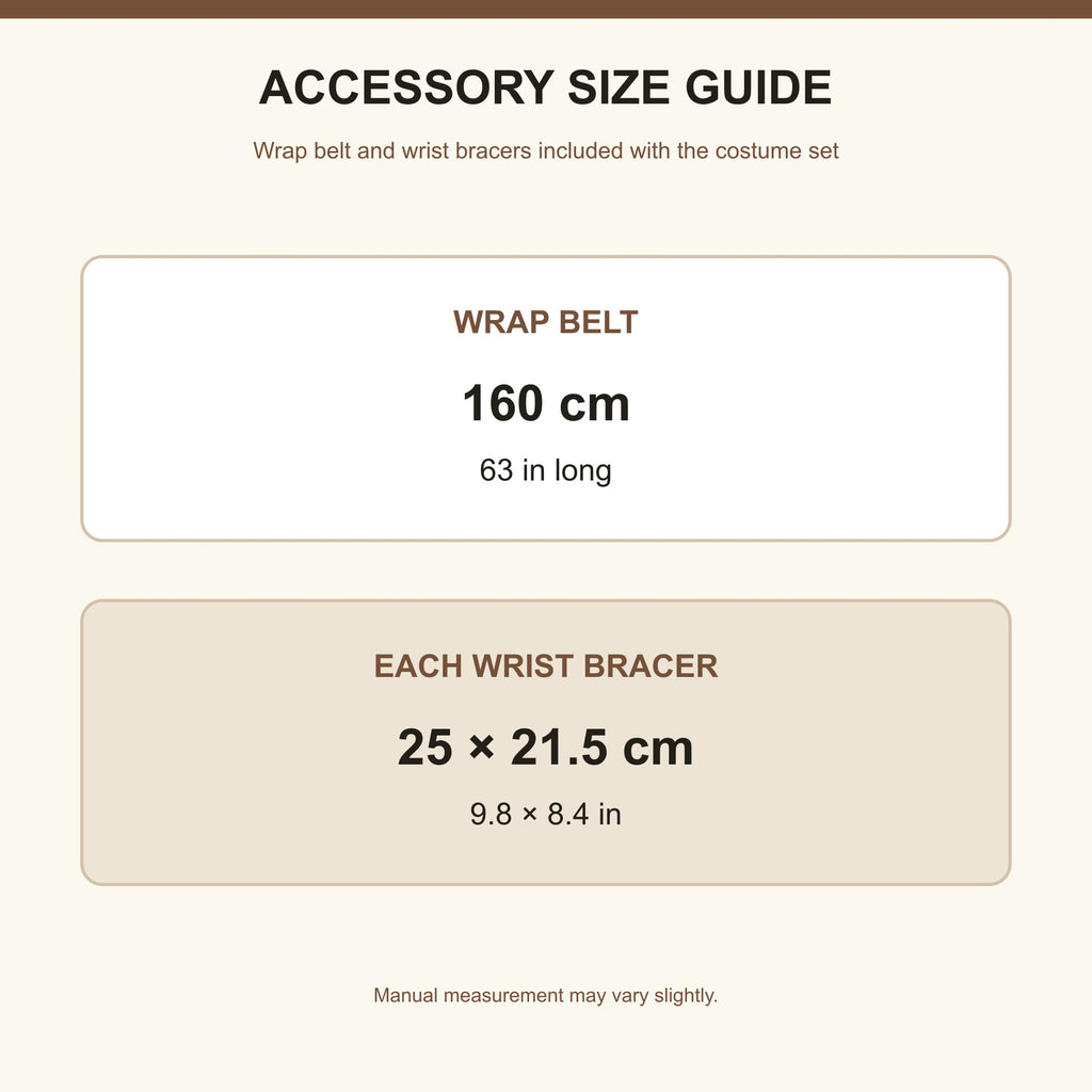 Pirate costume wrap belt and wrist bracer measurements