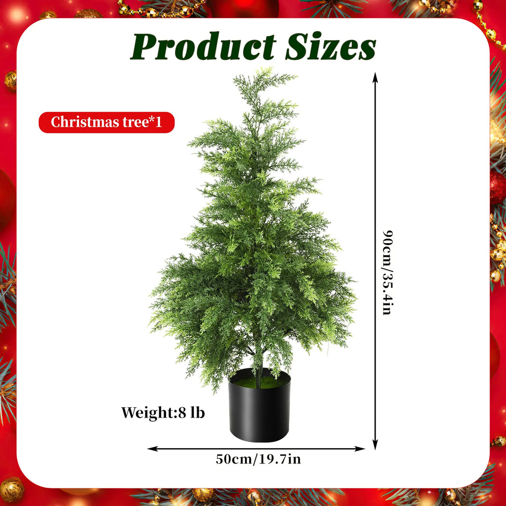 The size graphic gives the 90 cm tree dimensions, weight and one-tree quantity.