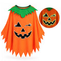 Orange pumpkin poncho with green leaf collar, winking jack-o-lantern face and glow-in-the-dark print inset.