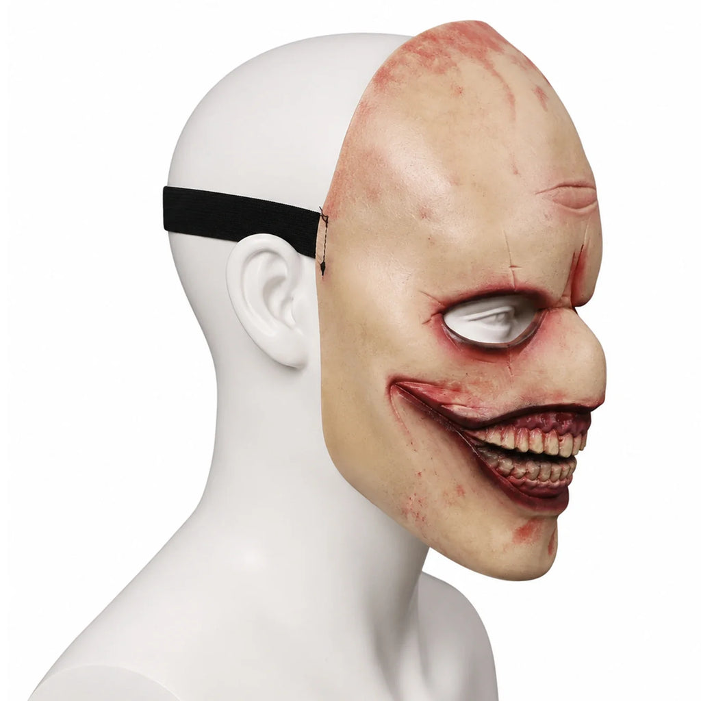 Side and rear views of the Bald Grinning Horror Mask