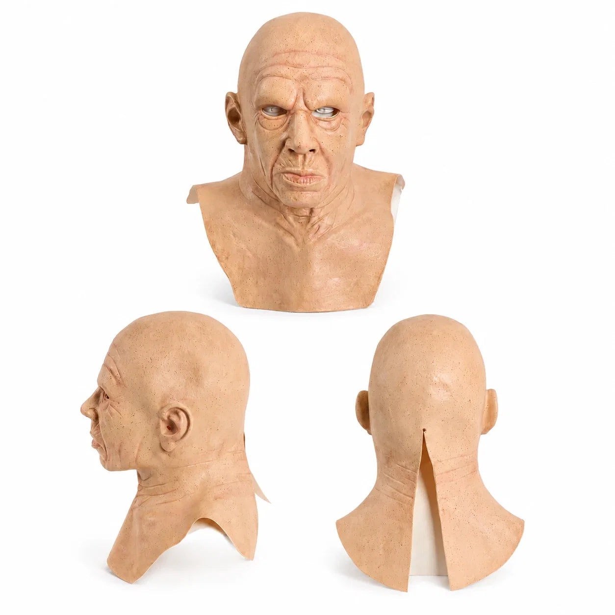 Additional wearing angles of the Bald Old Man Full-Head Mask