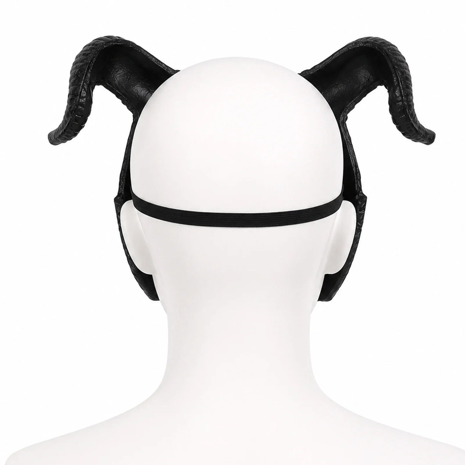 Additional wearing angles of the Black Goat Horn Mask