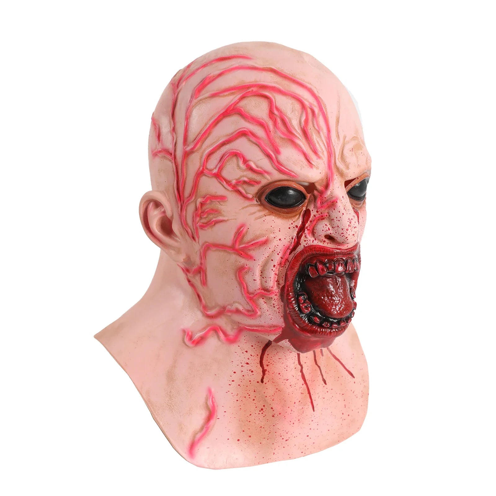 Front and three-quarter views of the Bloody Demon Full-Head Mask