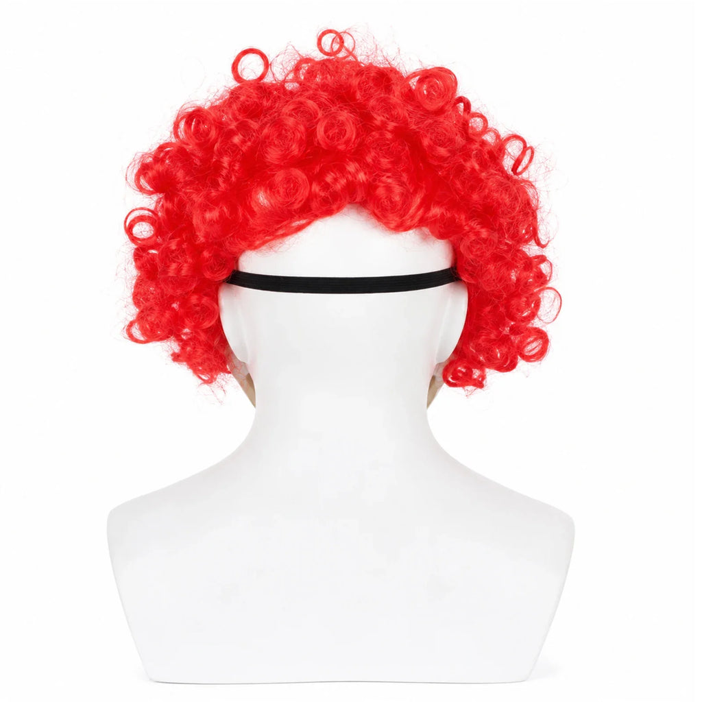 Side and rear views of the Blue-Eyed Red Hair Clown Mask