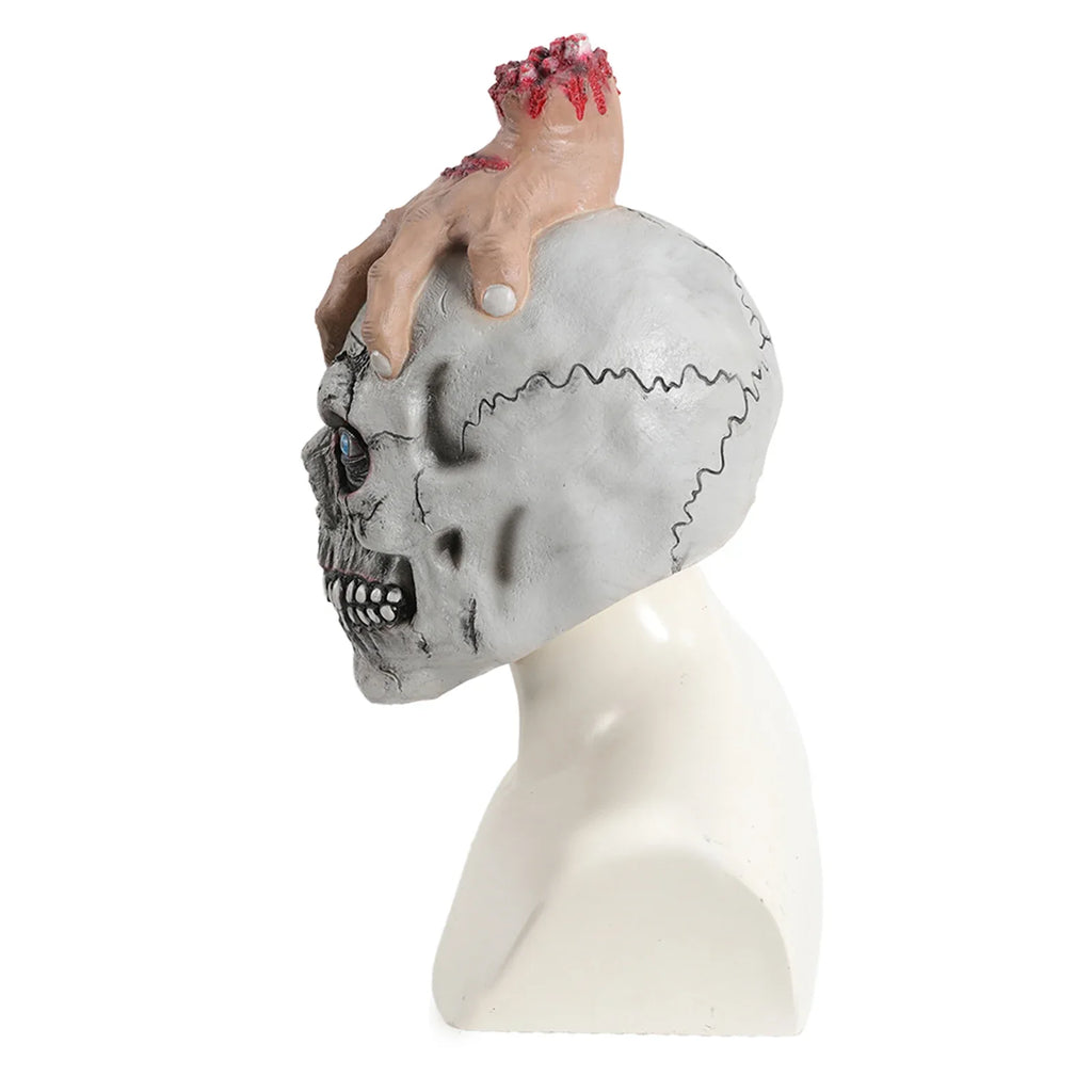 Side and rear views of the Clawing Hand Skull Mask